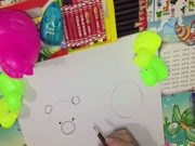 vẽ con gấu con cá
